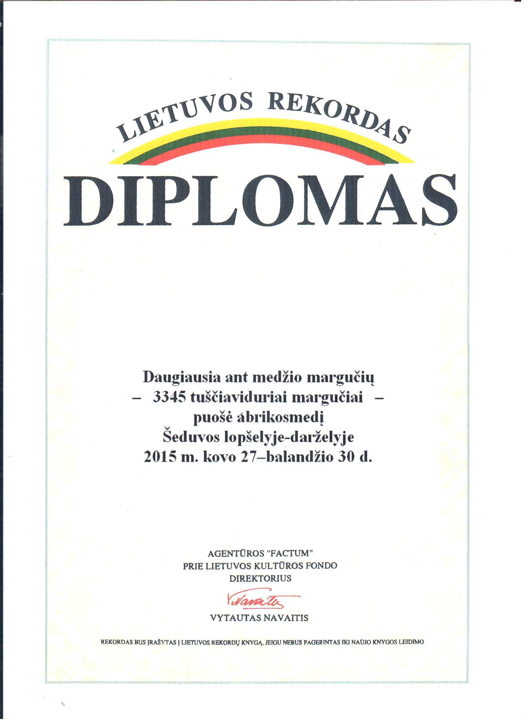You are currently viewing Šeduvos lopšelį-darželį pasiekė rekordininko diplomas