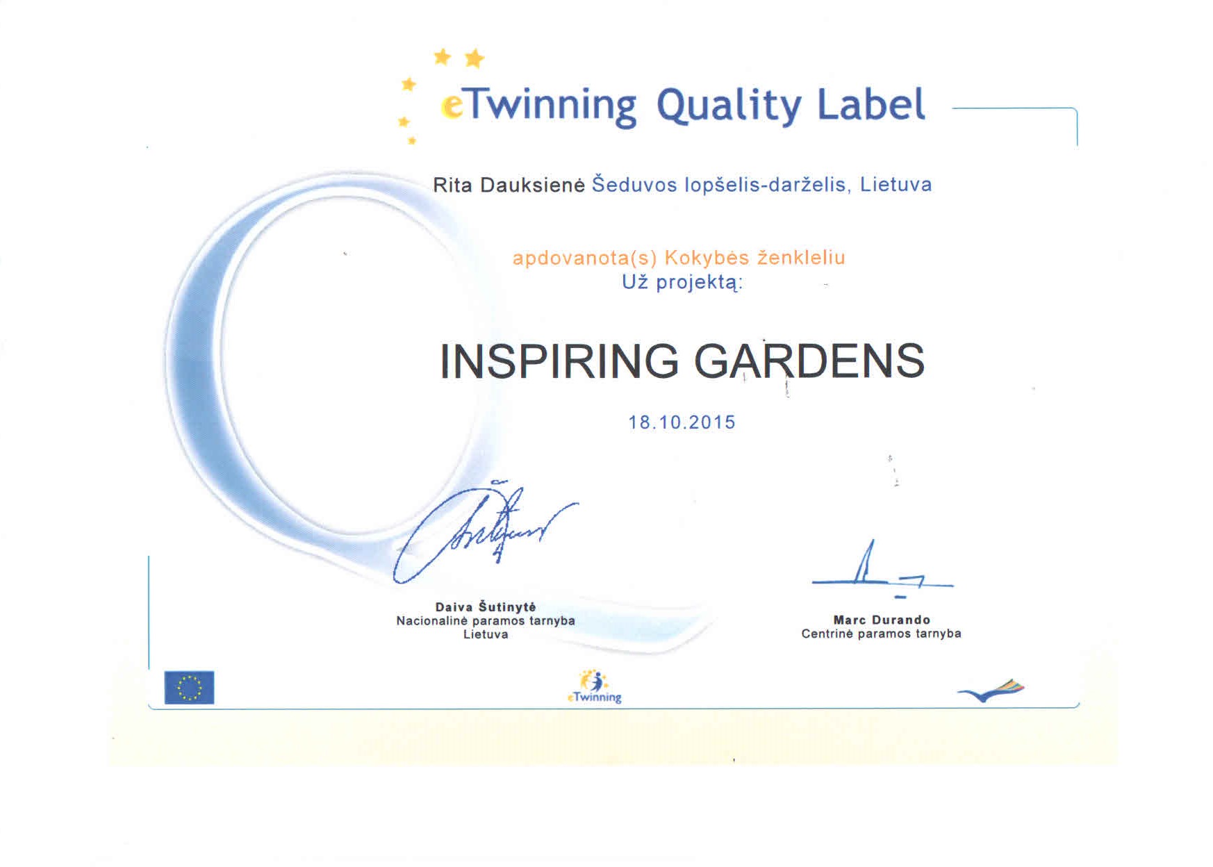 You are currently viewing eTwinning projekto įvertinimas