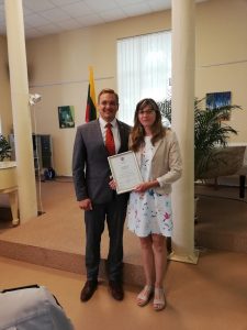 Read more about the article Šeduvos lopšeliui-darželiui  Vidaus reikalų ministro padėka