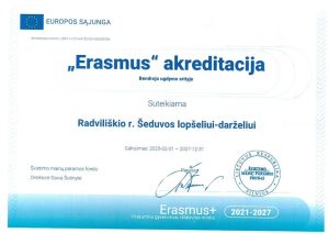 Read more about the article ŠEDUVOS LOPŠELIS-DARŽELIS – AKREDITUOTA „ERASMUS+“ INSTITUCIJA