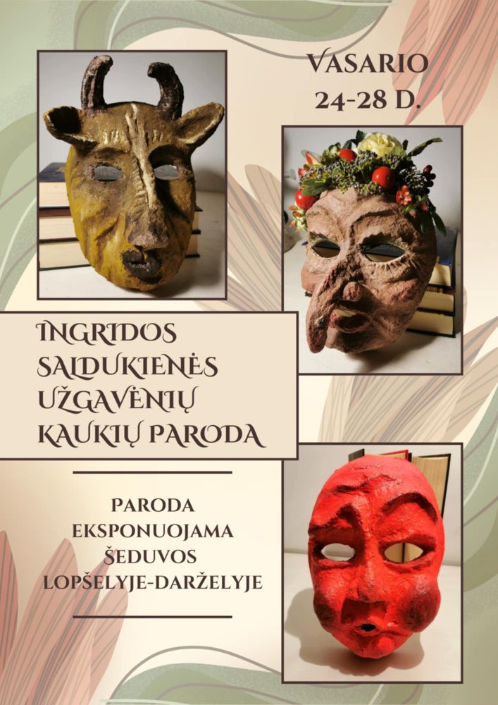 You are currently viewing Šeduvos lopšelio-darželio vidaus edukacinėje erdvėje „Miško aikštelė“ veikia Užgavėnių kaukių paroda