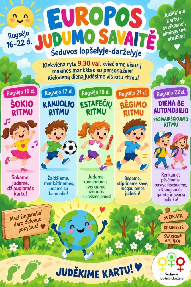 You are currently viewing Europos judumo savaitė Šeduvos lopšelyje-darželyje