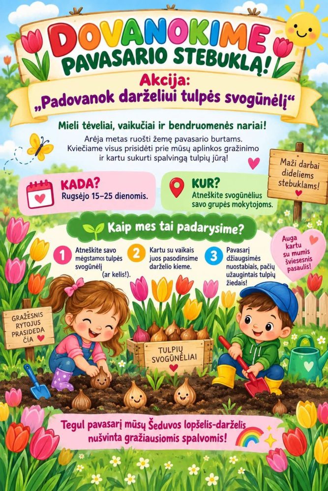 You are currently viewing Akcija „Padovanok darželiui tulpės svogūnėlį”